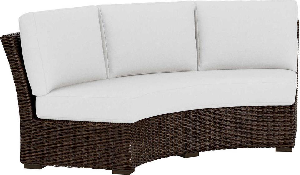 Mesa Vinyl Wicker Curved Patio Sofa