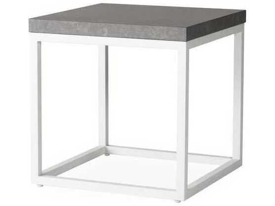 Universal Accessories Aluminum Square Matt White Frame and Gray Ceramic top
