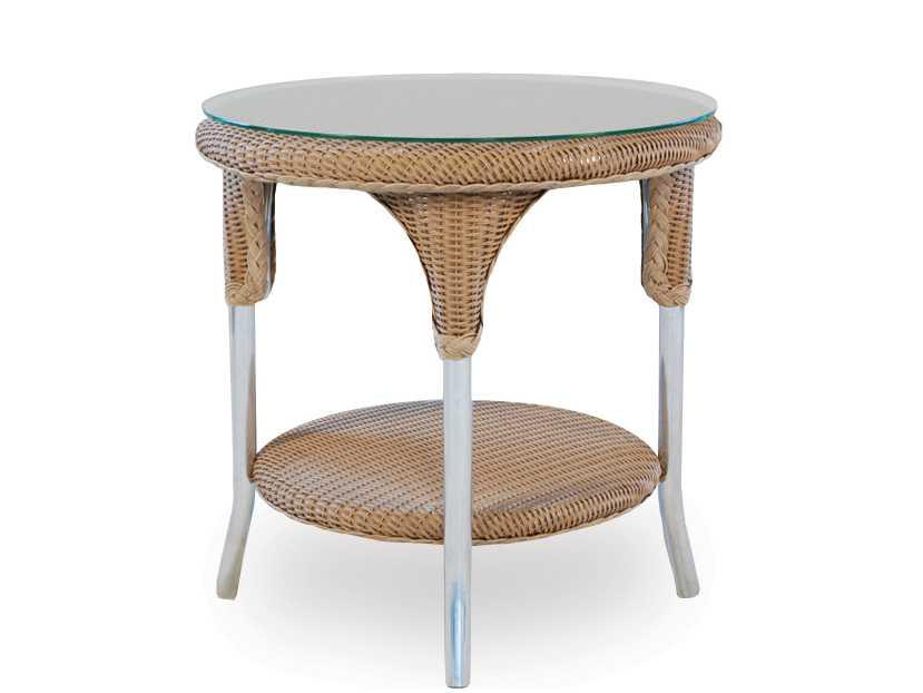 Universal Loom 24.5-Inch Round Lloyd Loom Wicker End Table