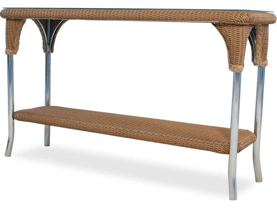 Wicker Rectangular Outdoor Patio Console Table
