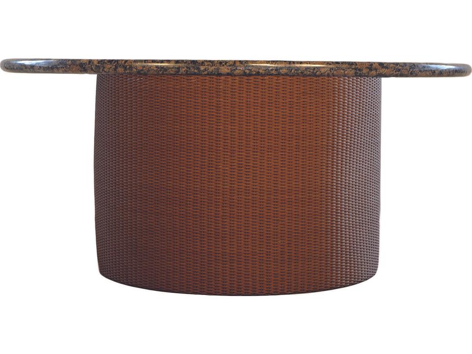 Round Wicker Outdoor Fire Pit Table
