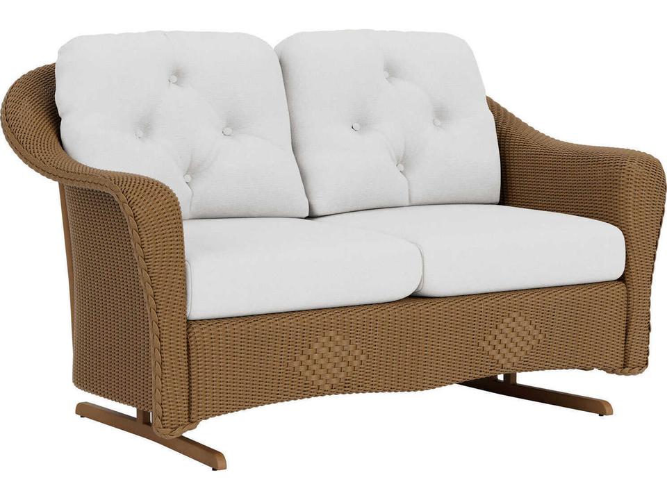 Reflections Wicker Outdoor Loveseat Glider with Gliding Motion