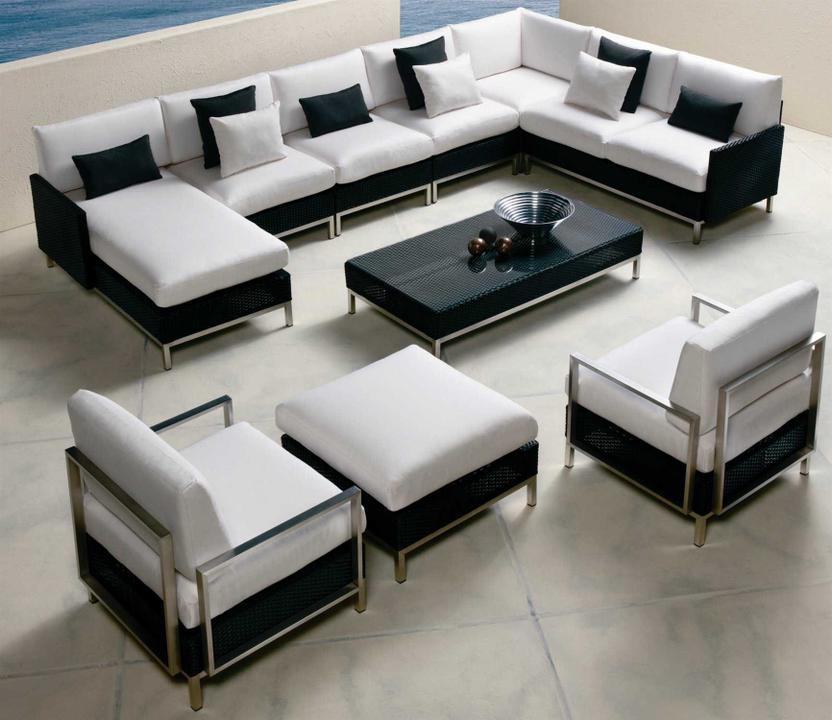 Elements Steel Wicker Sectional Outdoor Patio Lounge Set