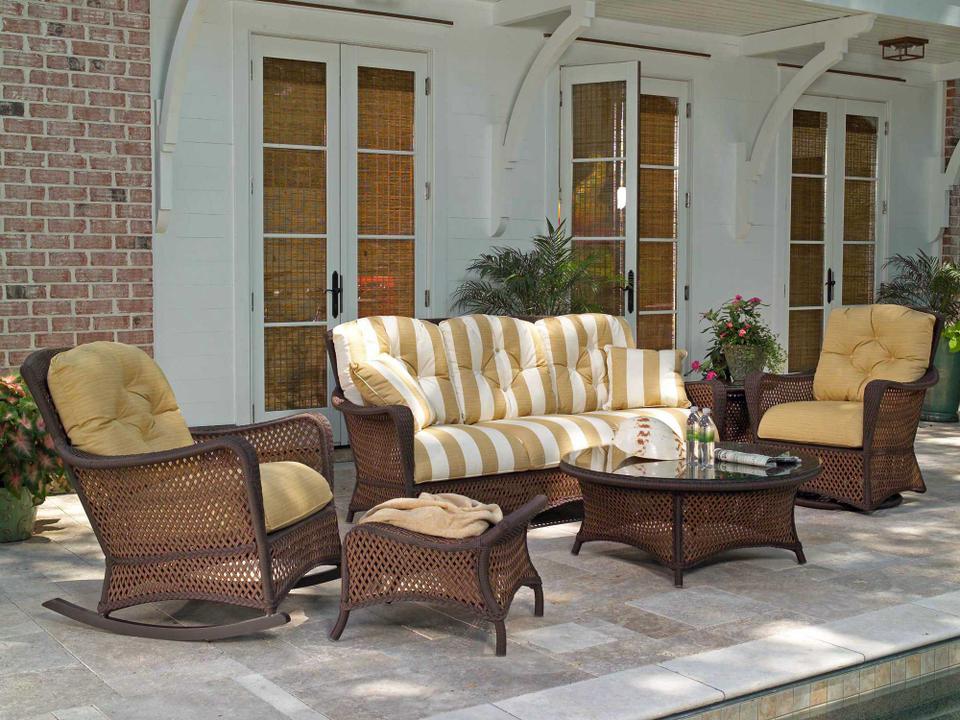 Grand Traverse Wicker Cushion Outdoor Patio Lounge Set