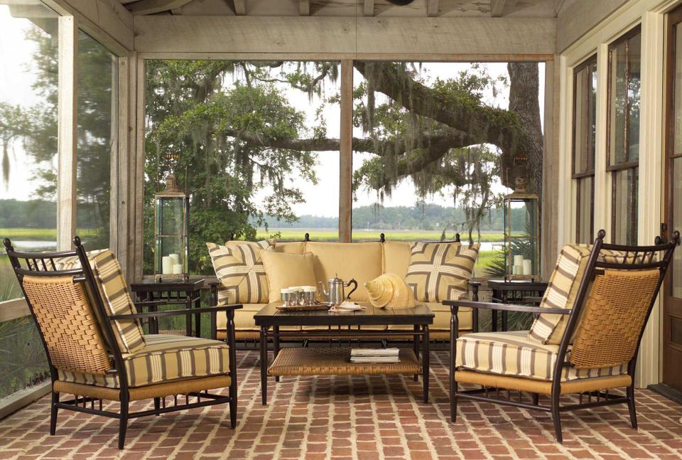 Low Country Wicker Cushion Outdoor Patio Lounge Set