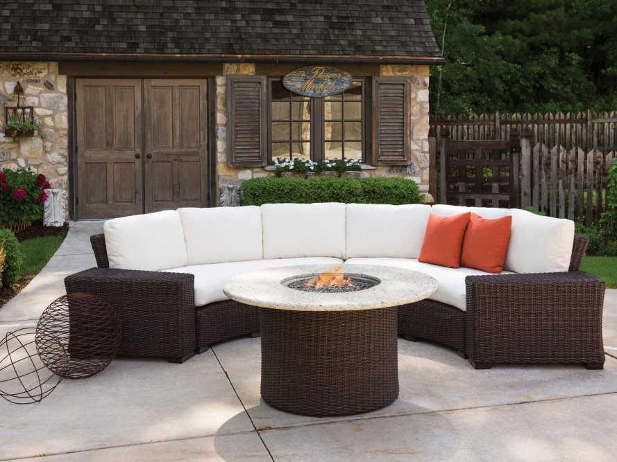 Mesa Wicker Sectional Fire Pit Outdoor Lounge Set