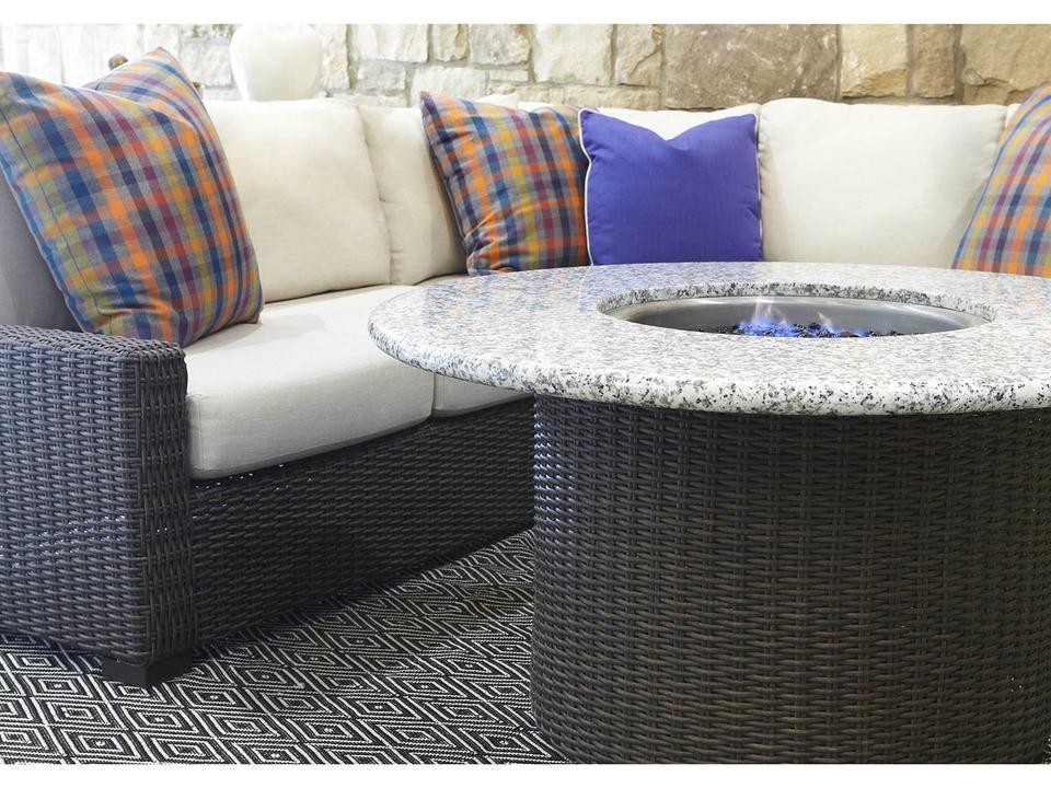 Mesa Wicker Sectional Firepit Patio Lounge Set