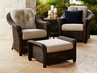 Reflections Wicker Cushion Outdoor Patio Lounge Set