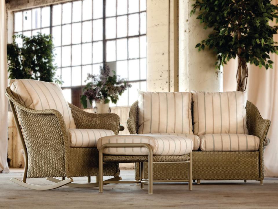 Weekend Retreat Wicker Cushion Outdoor Patio Lounge Set