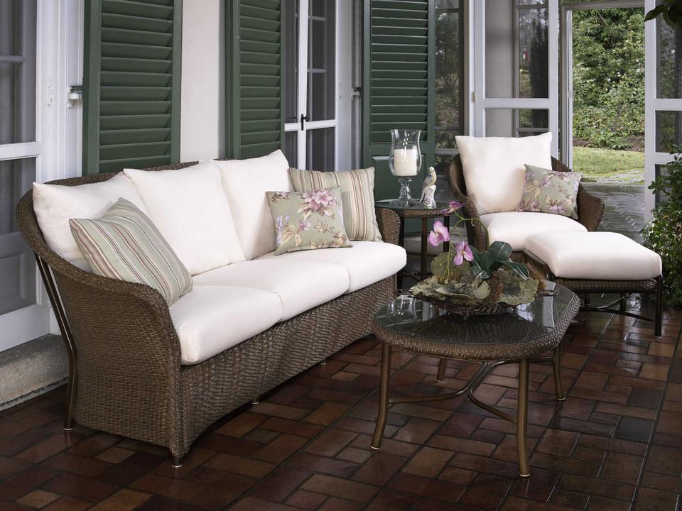 Weekend Retreat Wicker Cushion Patio Lounge Set
