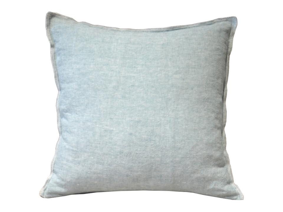 Wash Linen Aqua Square Pillow Polyester Cluster/Feather Down Mixed