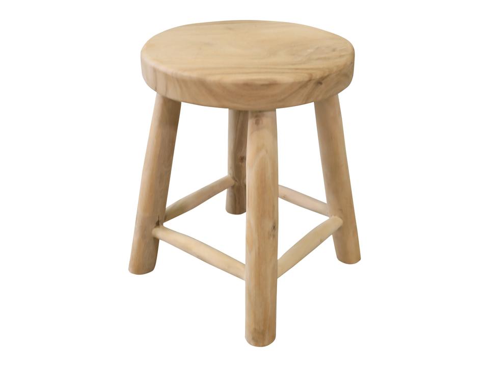 Stool with Natural Teakwood Branch Legs