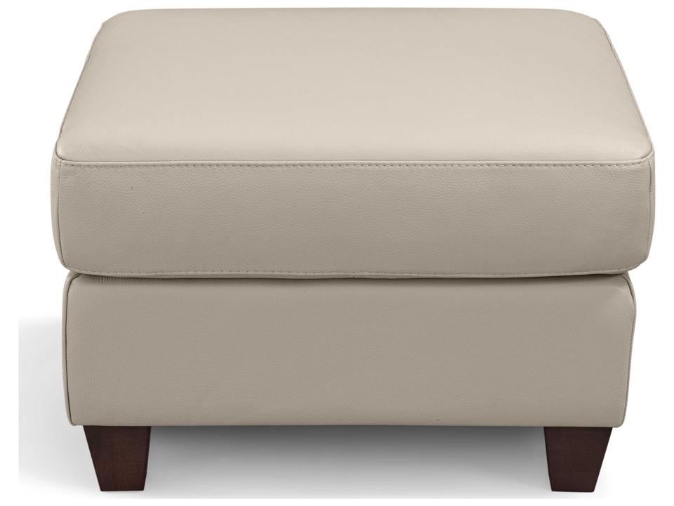 Millbrook Ottoman Taupe Plain Top Grain Leather