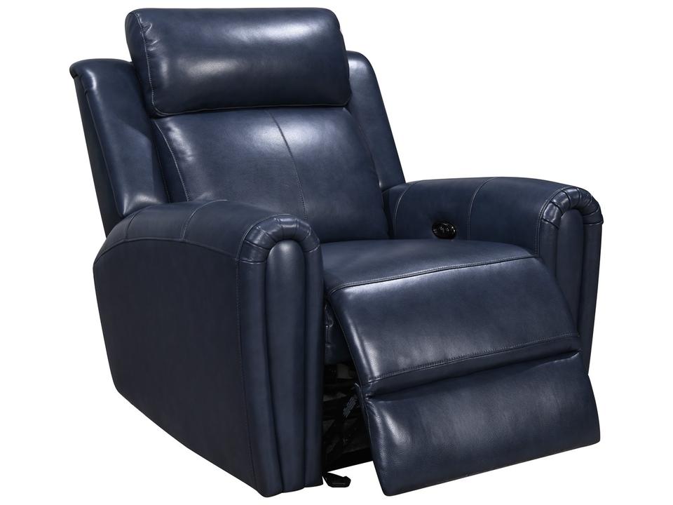 Jonathan P1 Power Glider Recliner in Blue Top-Grain Leather