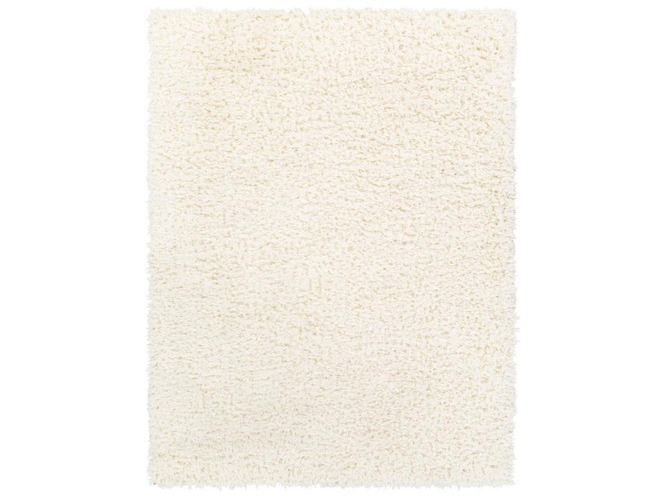 Angora Shag Area Rug Cream Polyester Plush Pile