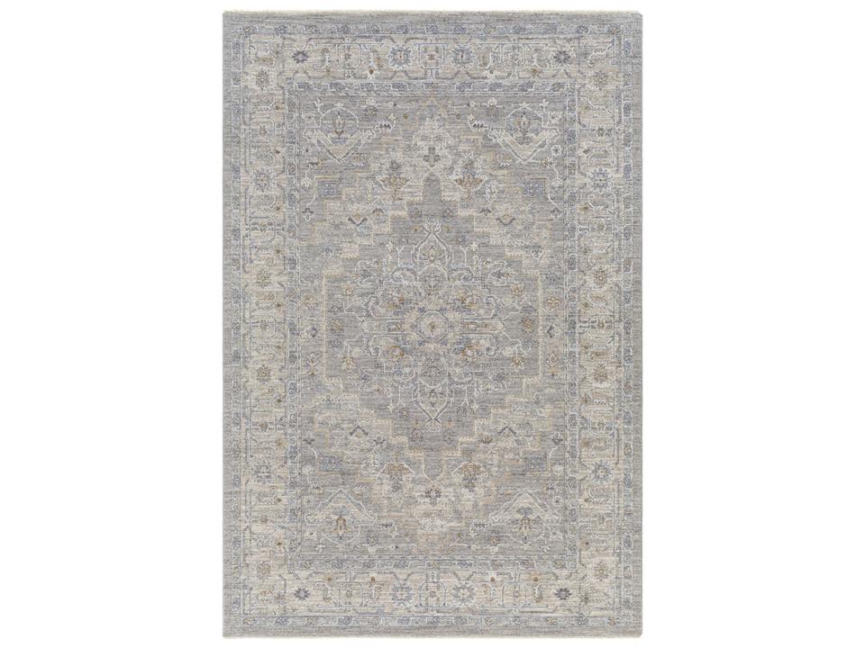 Avant Garde Machine Woven Area Rug with High-Low Pile and Fringe