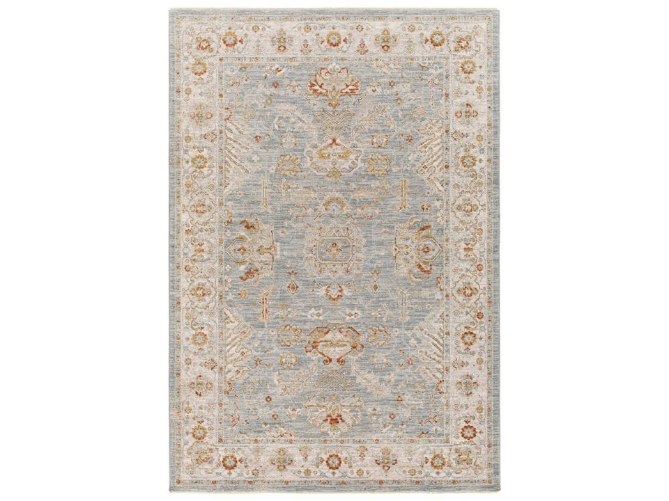 Avant Garde Machine Woven Area Rug with Fringe Detail