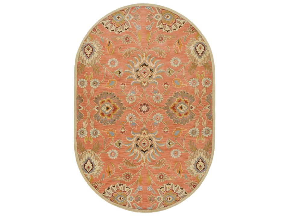 Caesar Floral Oval Area Rug with Traditional Motifs