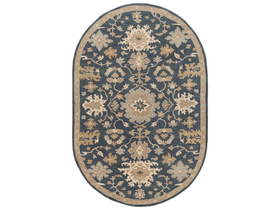 Caesar Floral Oval Hand Tufted Wool Area Rug