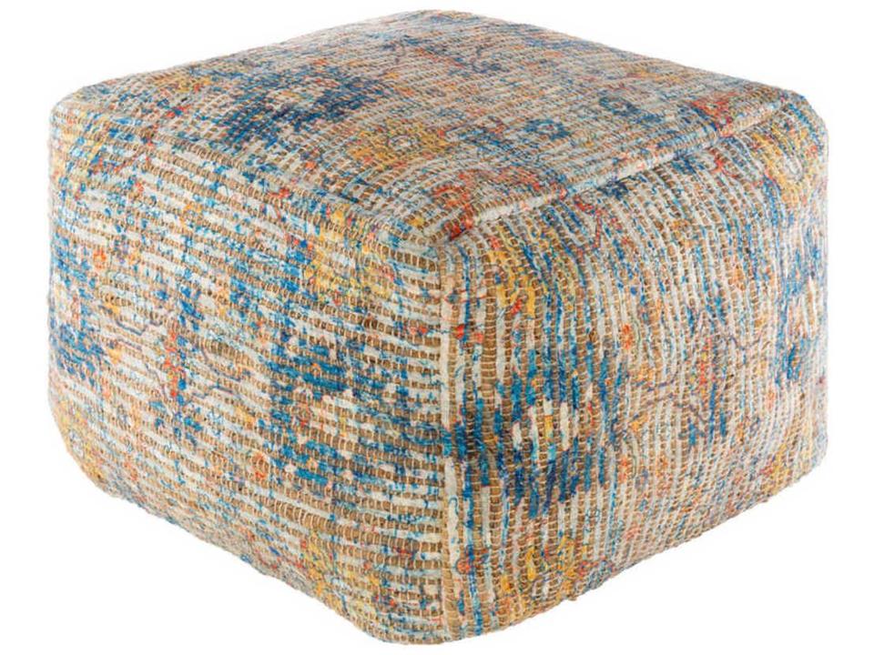 Coventry Beige Upholstered Square Ottoman