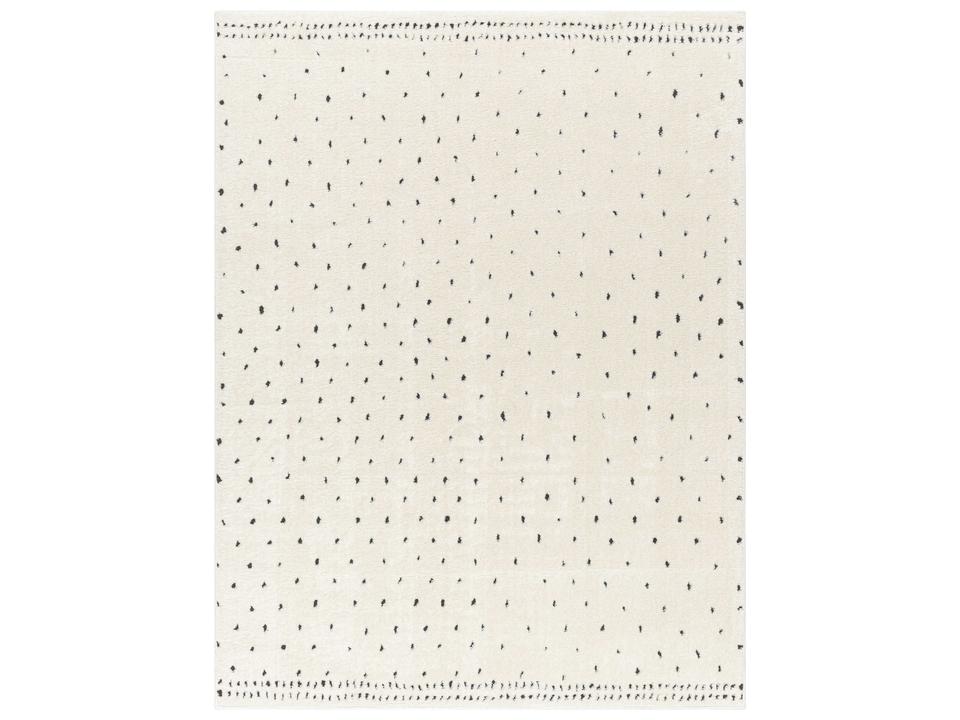Freud Geometric Area Rug in White and Black