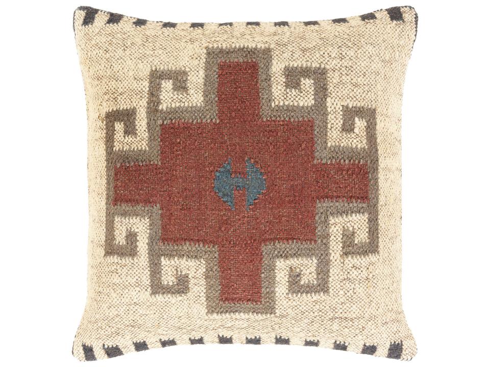 Gada Southwestern Accent Pillow in Rust and Teal