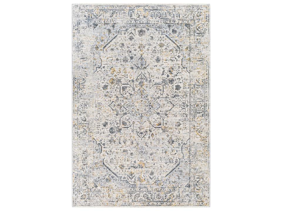 Laila Bordered Area Rug Polyester Machine Woven