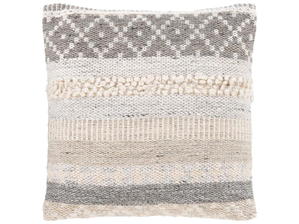 Lorens Square Accent Pillow in Charcoal and White