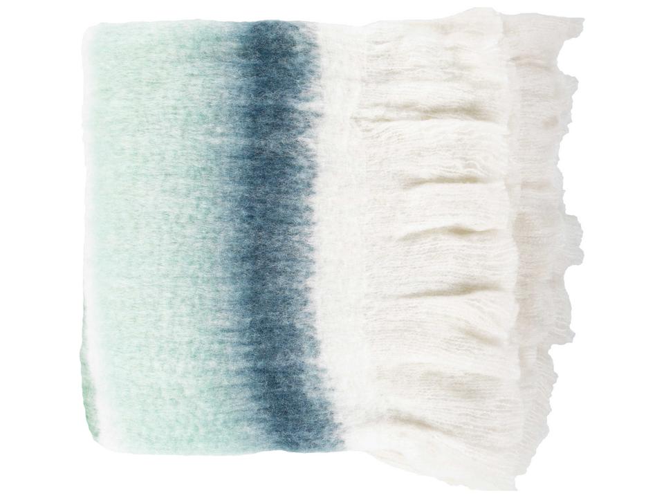 Lanose Woven Throw Blanket Acrylic Polyester Wool Blend with Fringe