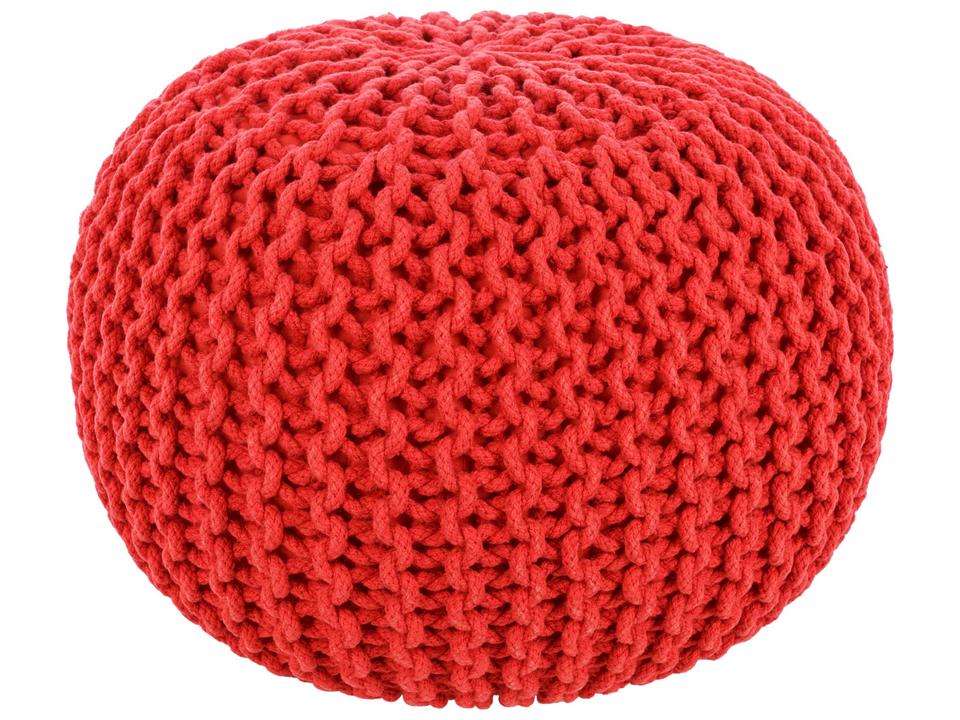 Malmo Modern Knitted Cotton Ottoman in Red