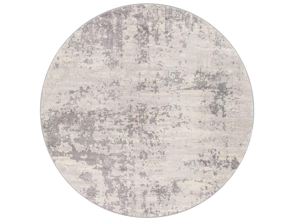 Monaco Abstract Machine Woven Area Rug in Silver Gray