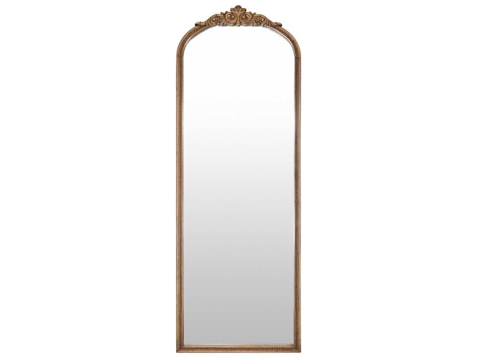 Noya Antiqued Tan Arched Floor Mirror
