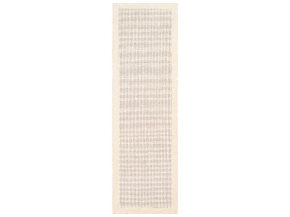 Siena Bordered Runner Rug in Cream and Light Gray
