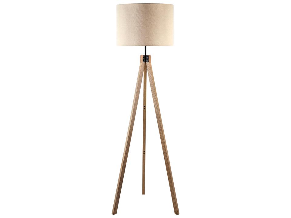 Verdantia Accent Floor Lamp in Natural Brown with Linen Shade