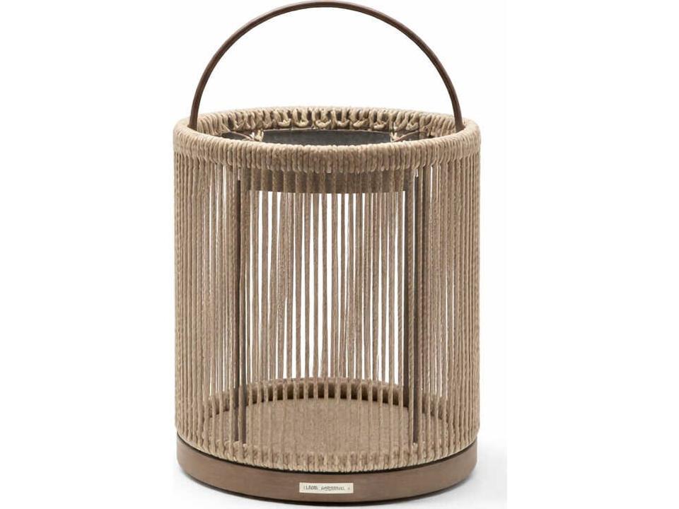 Alto 10-Light Outdoor Solar LED Floor Light in Taupe Rope