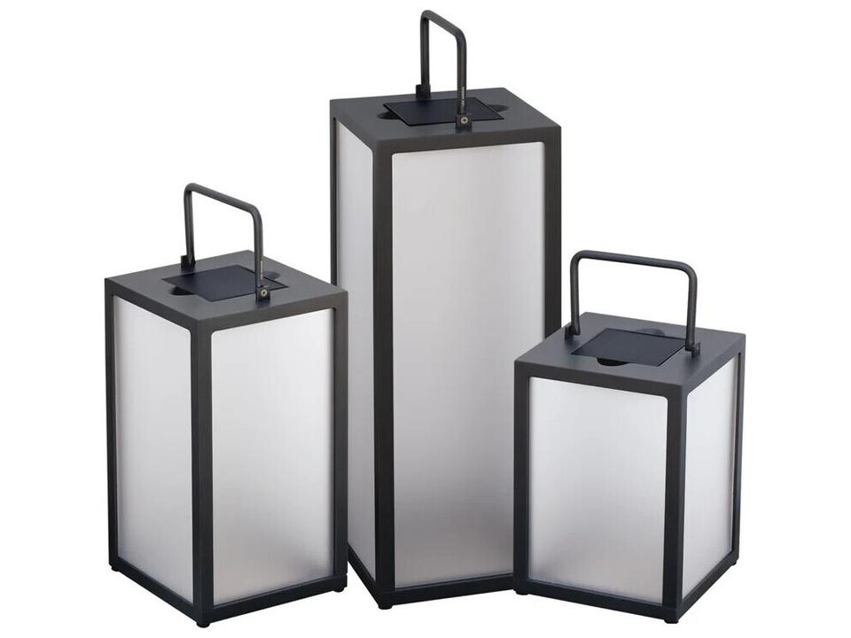 Tradition 2.0 10-Light Outdoor LED Lantern in Graphite with Teak