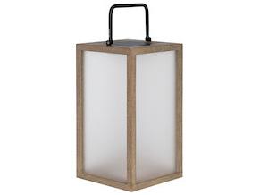 Tradition 2.0 10-Light Teak Solar USB-C Outdoor Lamp in Weathered Teak