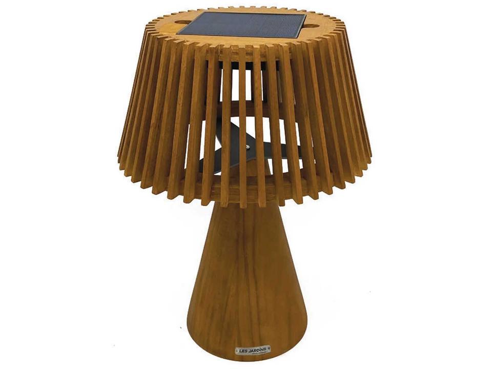 Enoki 5-Light Teak Solar USB Outdoor Lamp