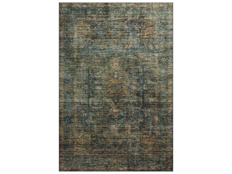 Anniston Power-Loomed Washable Area Rug in Lagoon Multi