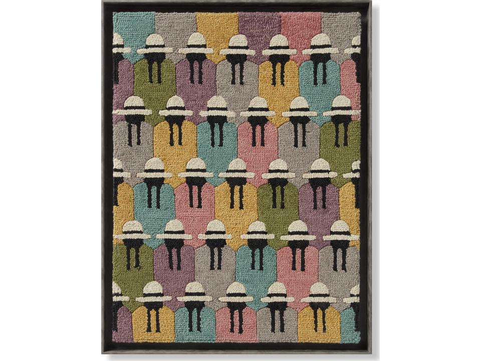 Loloi Sai Abstract Floral Wall Art in Multi and Black with Textured Finish