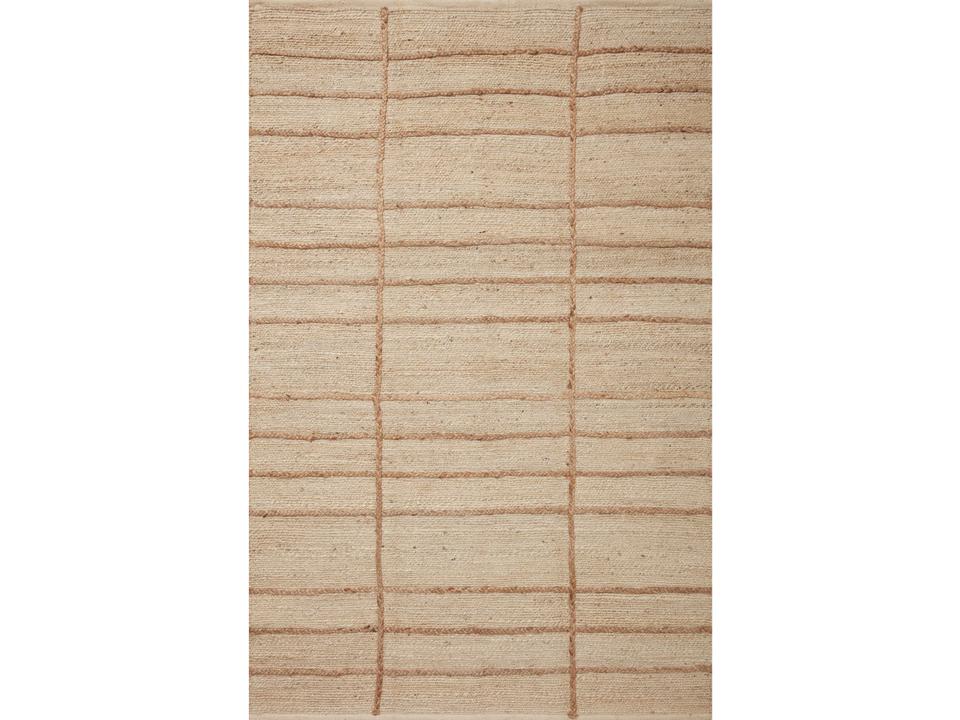 Bodhi Hand-Woven Jute Striped Area Rug in Ivory Natural