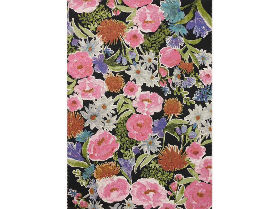Botanical Floral Runner Area Rug Indoor Outdoor Power Loomed