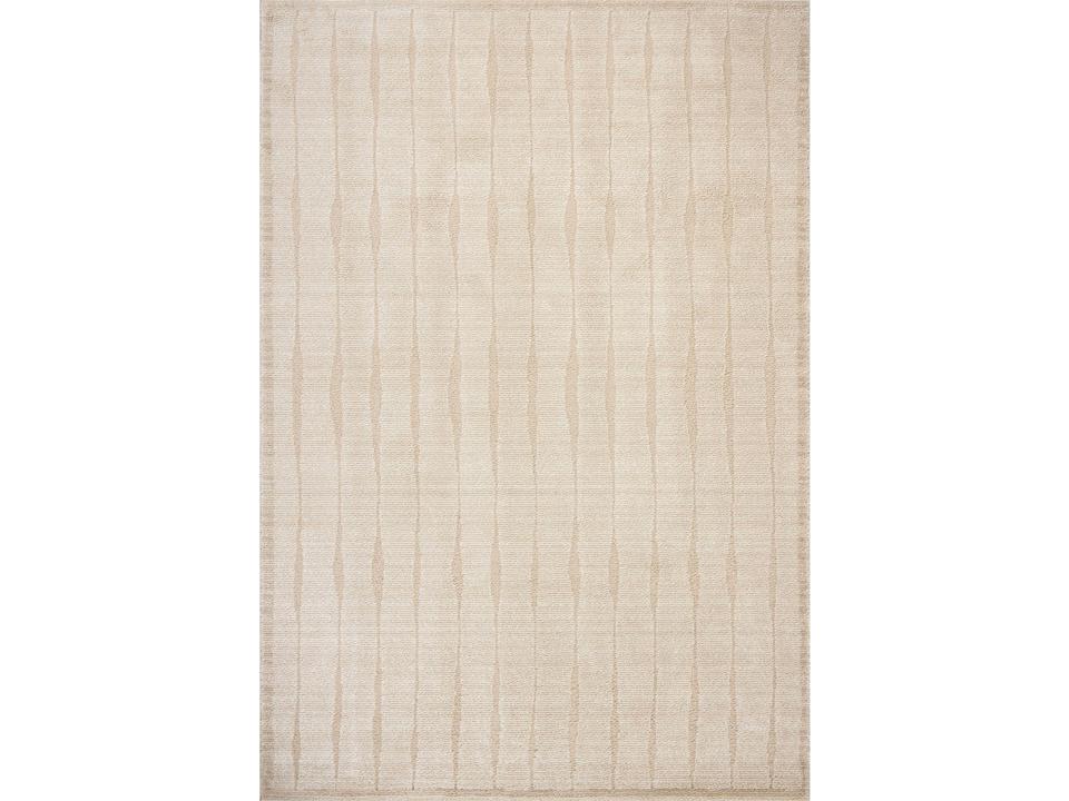 Calvin Collection Geometric Power-Loomed Rug in Ivory Oatmeal