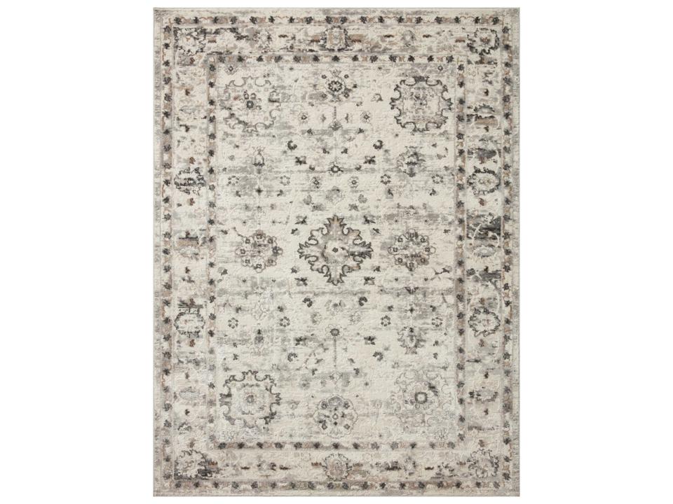 Estelle Bordered Area Rug Ivory Stone Pattern