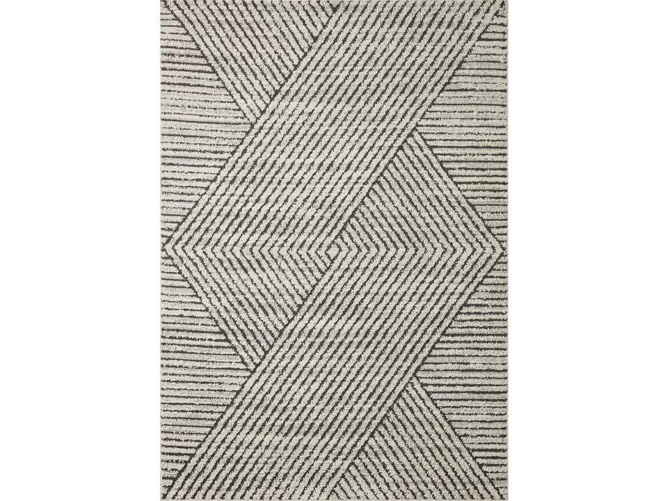 Fabian Collection Power Loomed Area Rug Charcoal Ivory