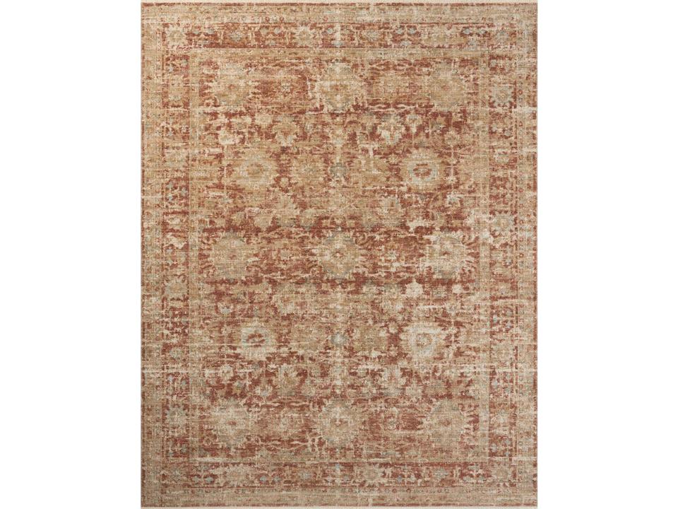 Heritage Oriental Power Loomed Area Rug in Brick Multi