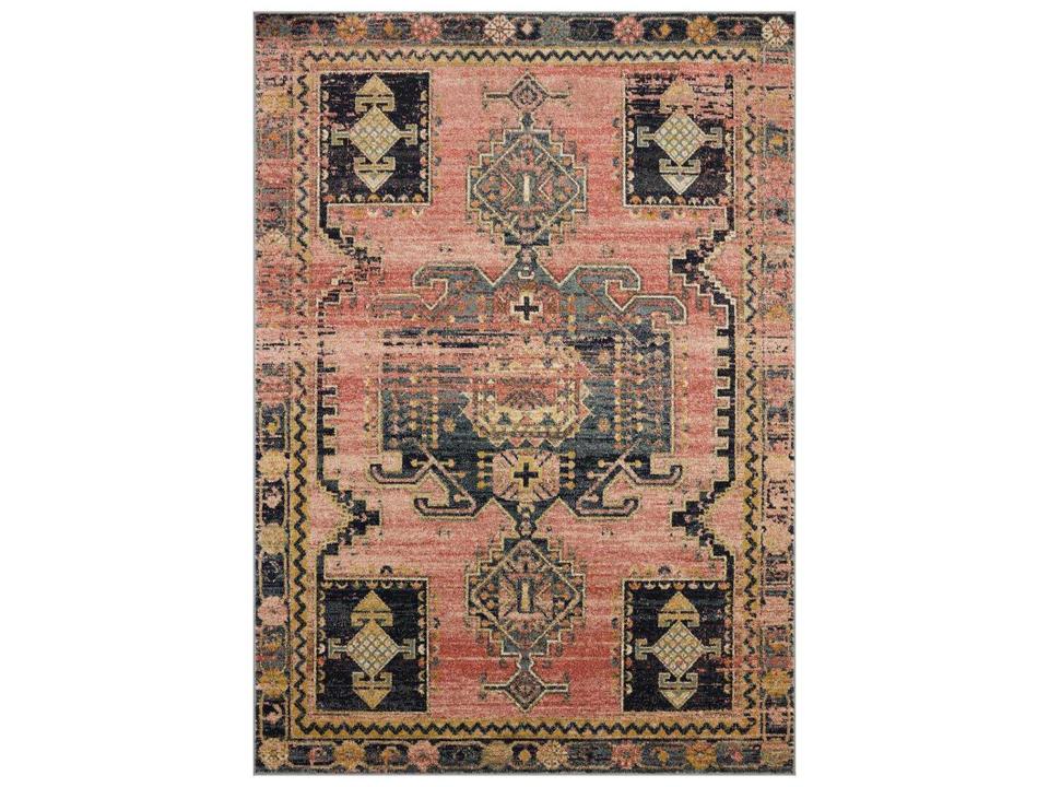 Jocelyn Bordered Runner Area Rug in Rose Rose