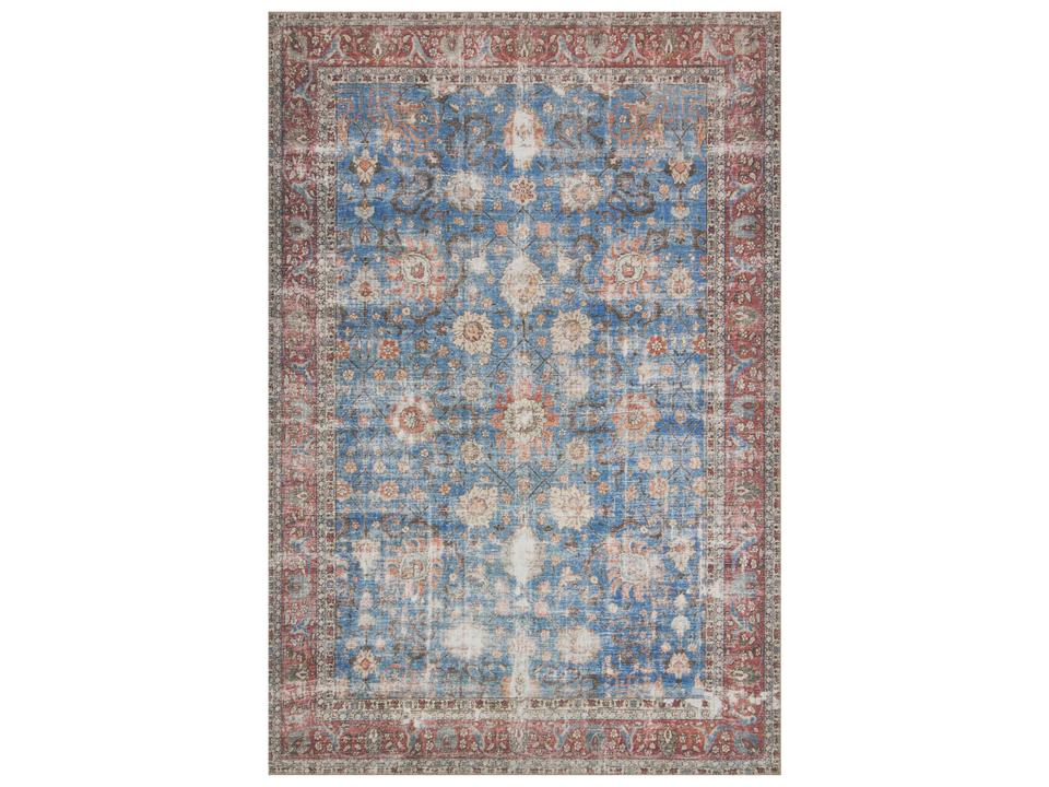 Loren Blue Brick Vintage Oriental Rectangular Area Rug
