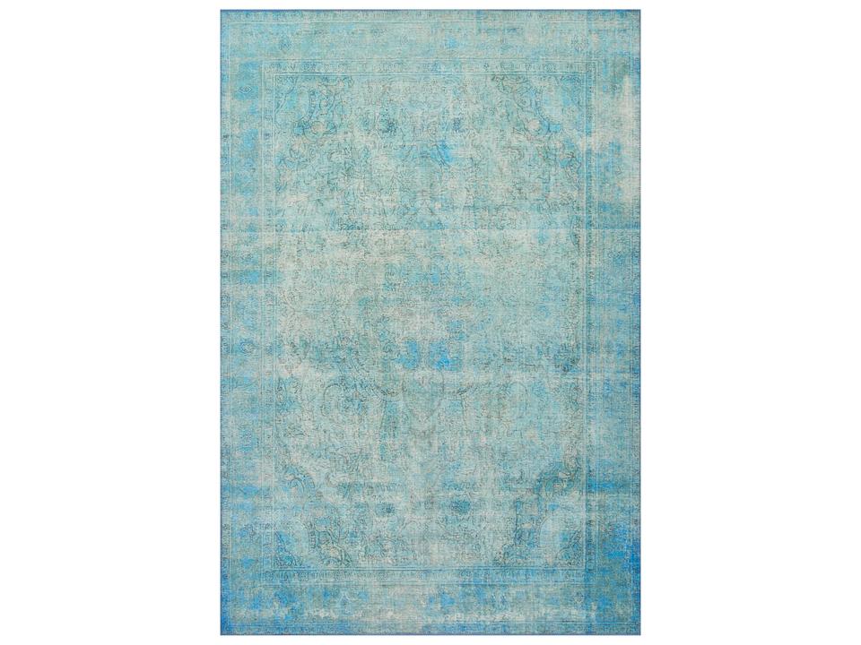 Loren Traditional Power Loomed Area Rug in Aqua Multi