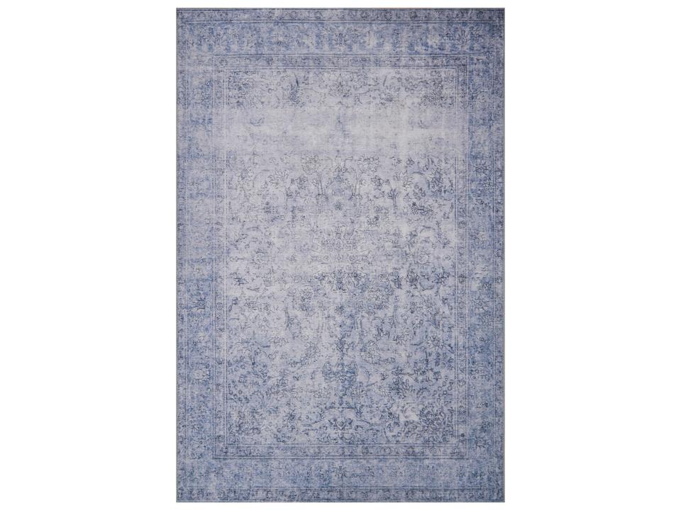 Loren Collection Power-Loomed Polyester Area Rug in Slate